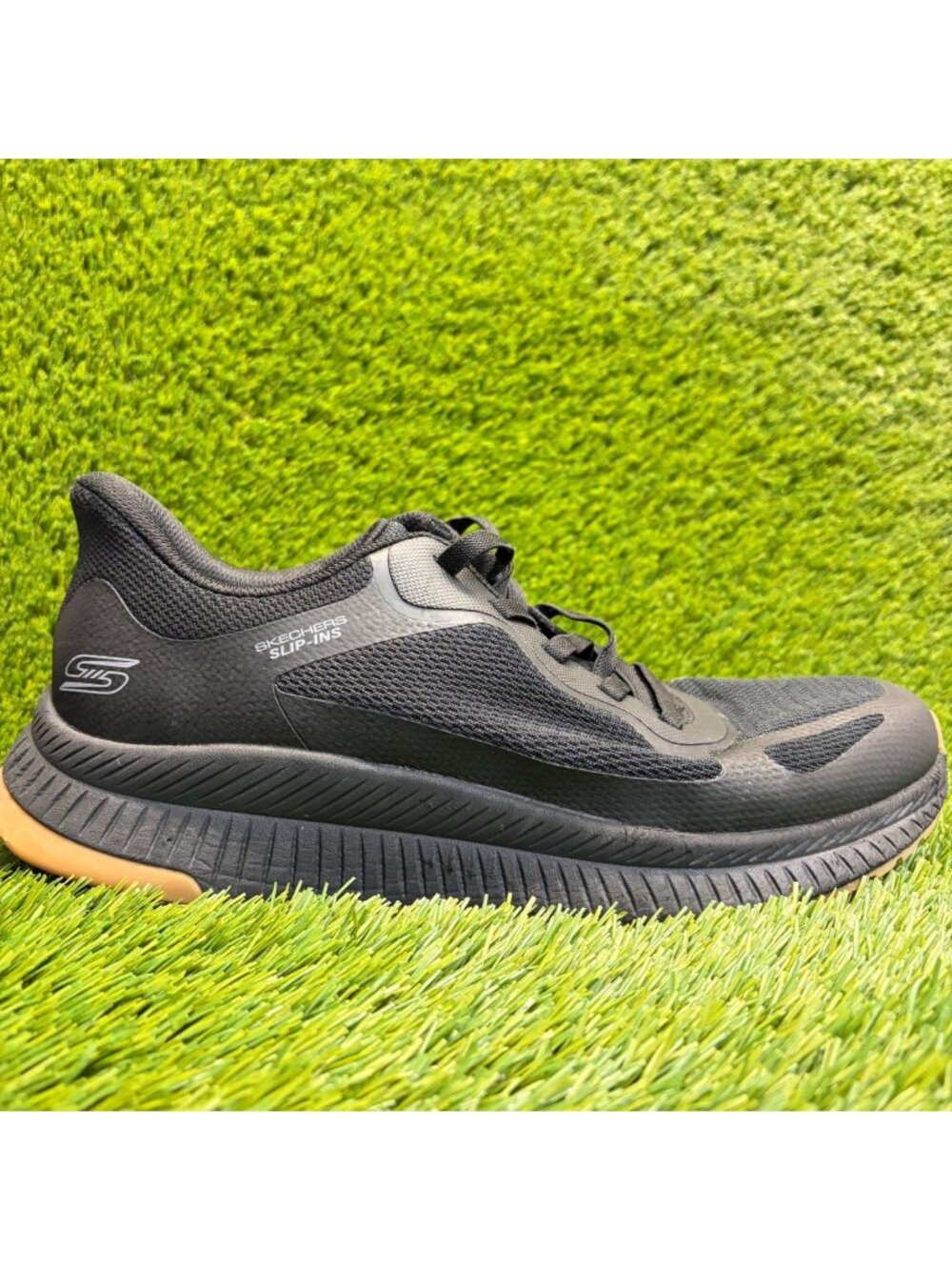 Skechers BOBS Sport Squad Chaos 4 Mens Size 10.5E Black Running Shoes Sneakers